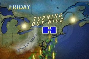 Weather graphic from AccuWeather.com